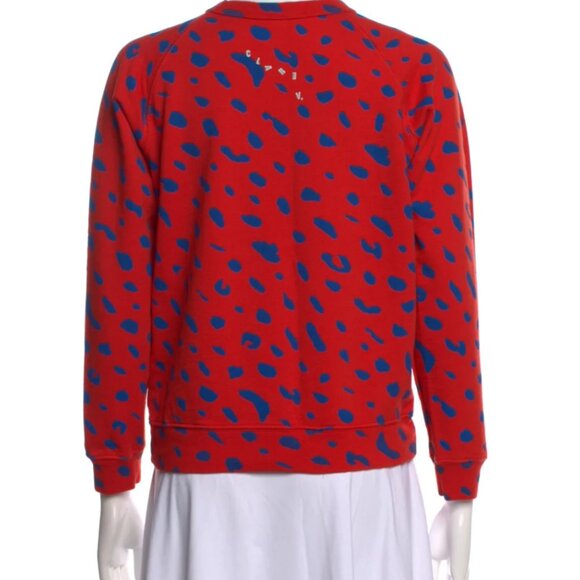 Clare V Animal Jaguar Print Sweatshirt XS, Red - Picture 3 of 5